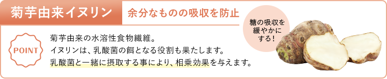 菊芋由来イヌリン 余分なものの吸収を防止